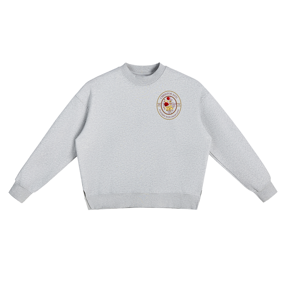 Thumbnail: Flourishing - Fleece Side Slit Crewneck Sweatshirt