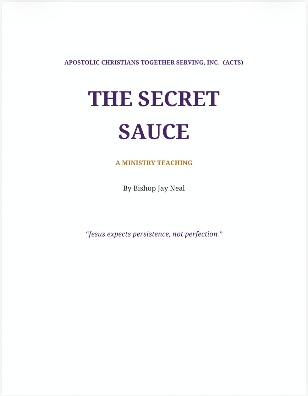 BishopJayNealTheSecretSauceSermon