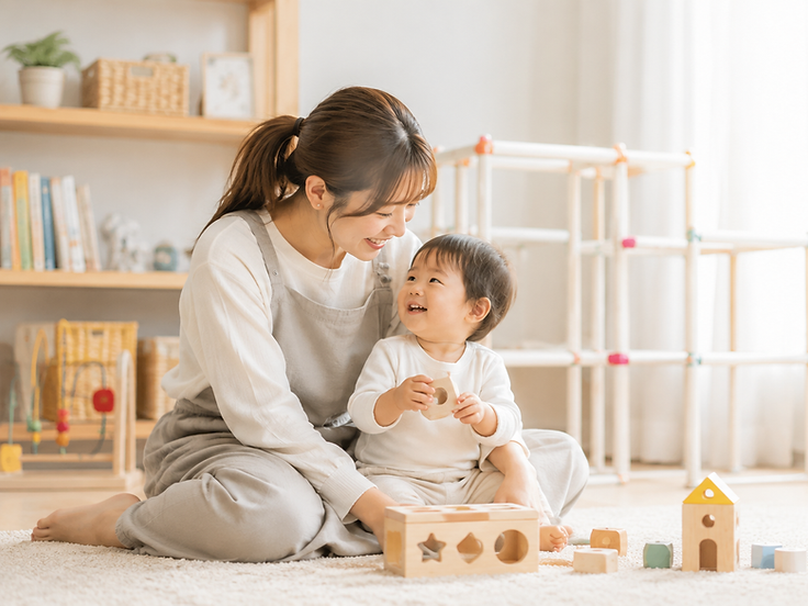 保育士がベビーシッターとして子どもの保育をする様子