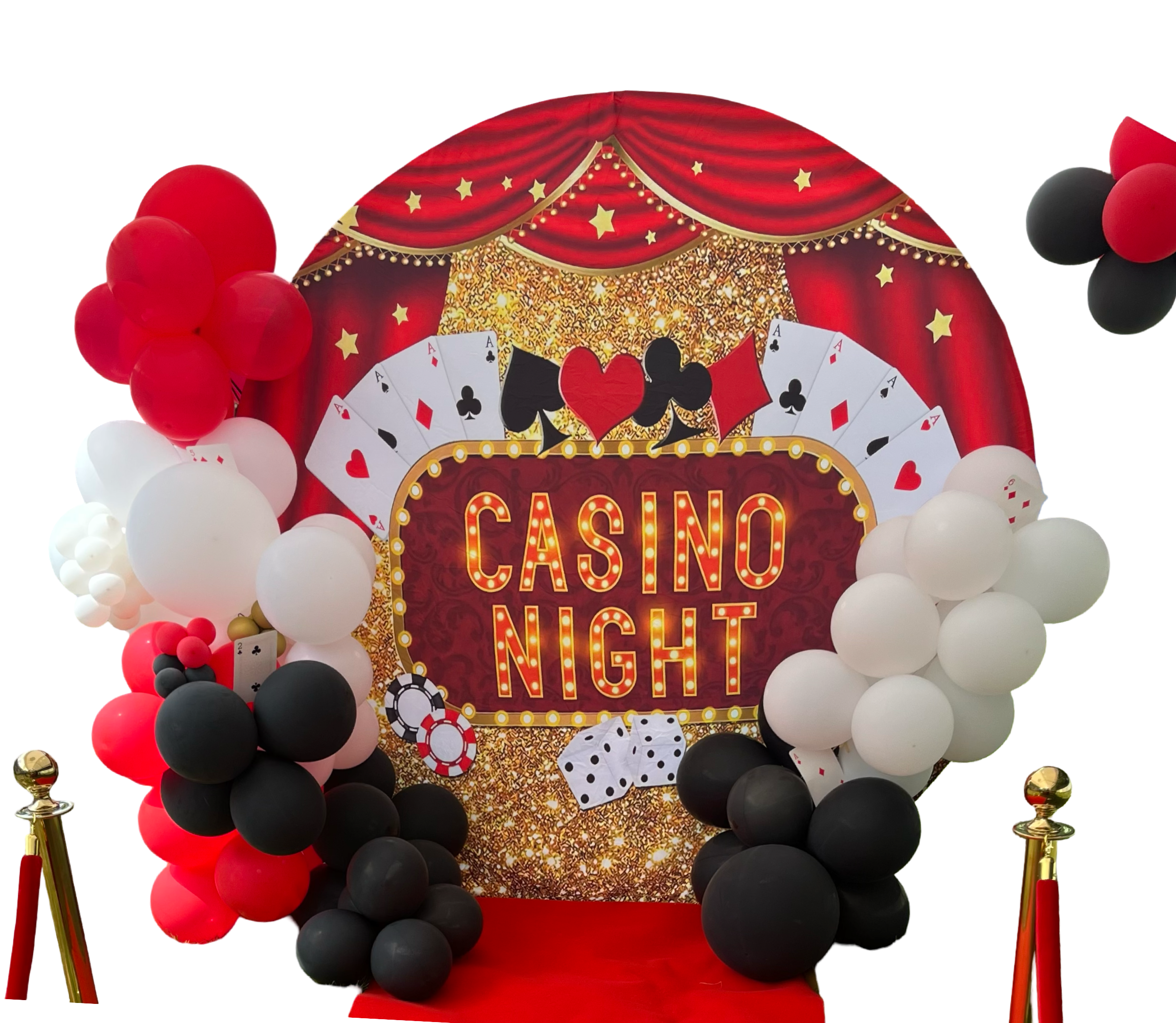 7.5' X 7.5' Round Casino Backdrop Cover