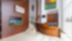 Eye-level view of the hotel lobby with elegant decor