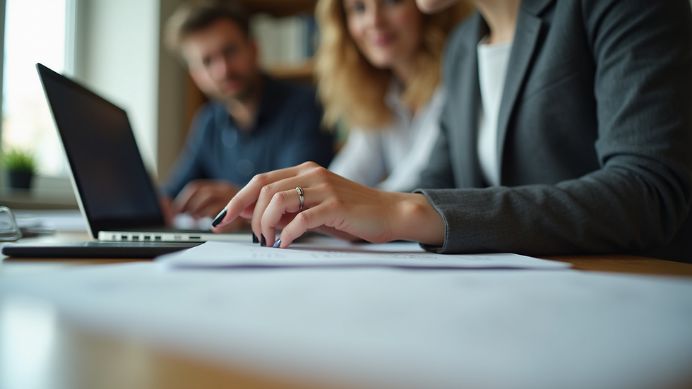 Eye-level view of a teacher using a laptop to grade student work