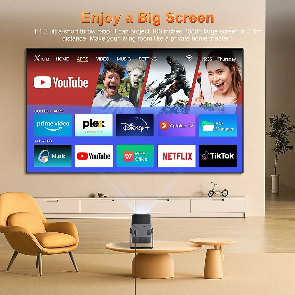 Thumbnail: Mini Projector 4K 1080P Dual Wifi6 BT5.2 1920*1080P 300ANSI Portable Projetor 2G