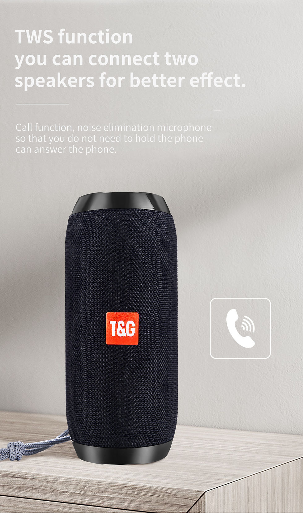 Thumbnail: Bluetooth Speaker T&G TG117 Portable TWS Sound Box Waterproof Loudspeaker Outdoo