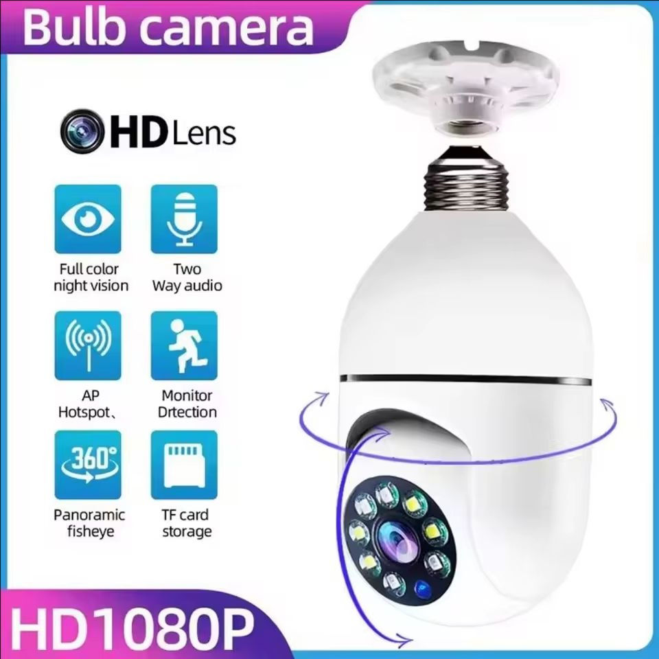 Thumbnail: Smart Home 2.4G E27 Bulb Wifi Surveillance Camera HD Night Security Video Survei
