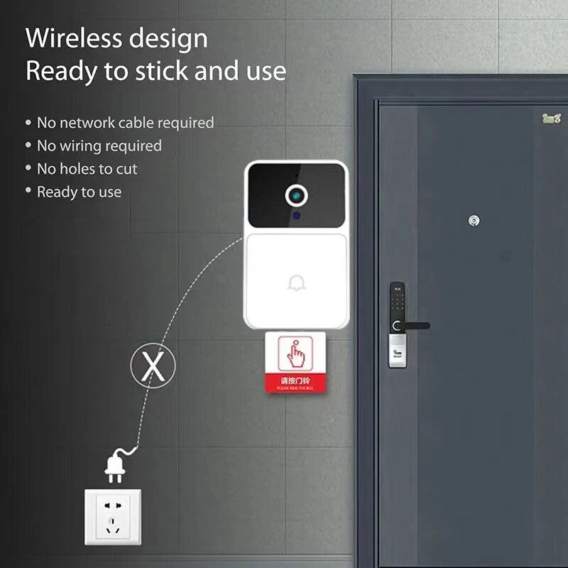 Thumbnail: Wireless WiFi Video Doorbell for Home Security - HD Camera, Night Vision, Two-Wa