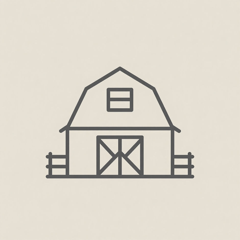Barn icon for luxury restroom trailer rentals Central Texas