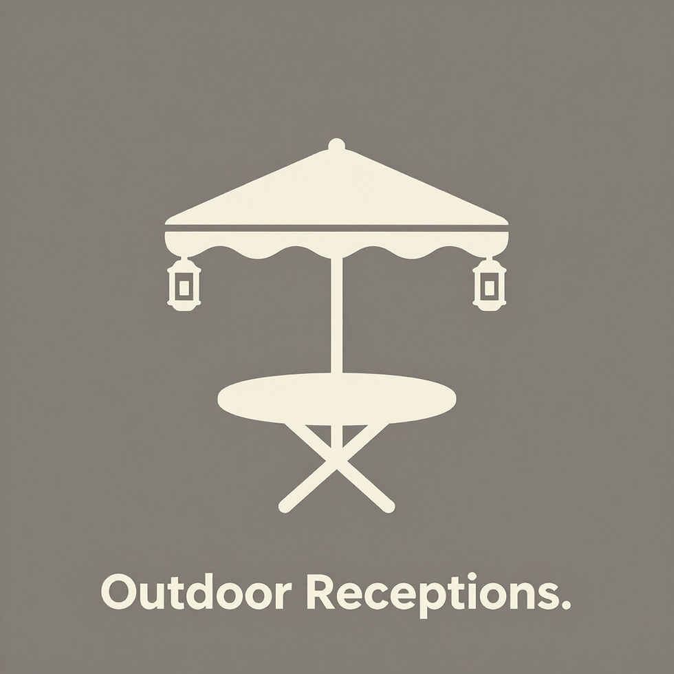 Outdoor Receptions icon with patio table and umbrella