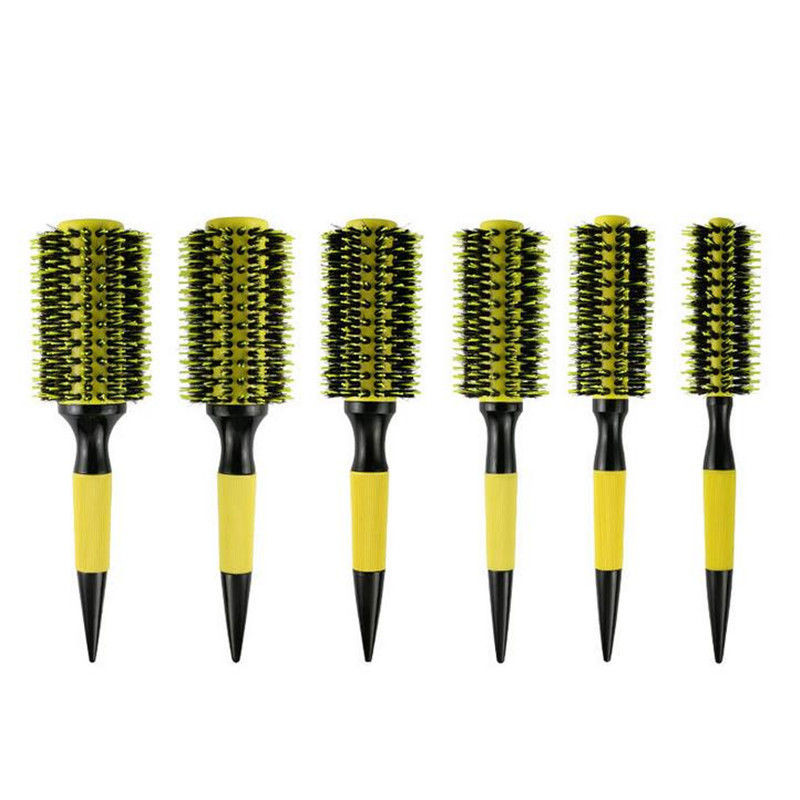 Miniatura: Round Wooden Comb with Mixed Nylon and Boar Bristles