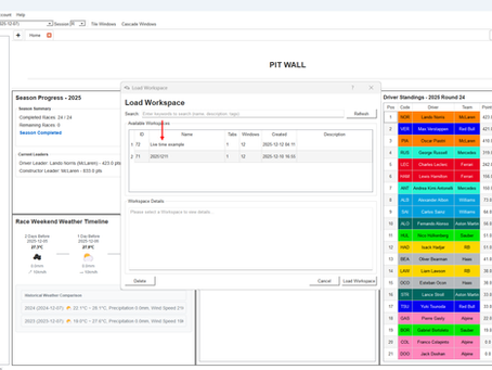 How to open the Live Timing example via the workspace?