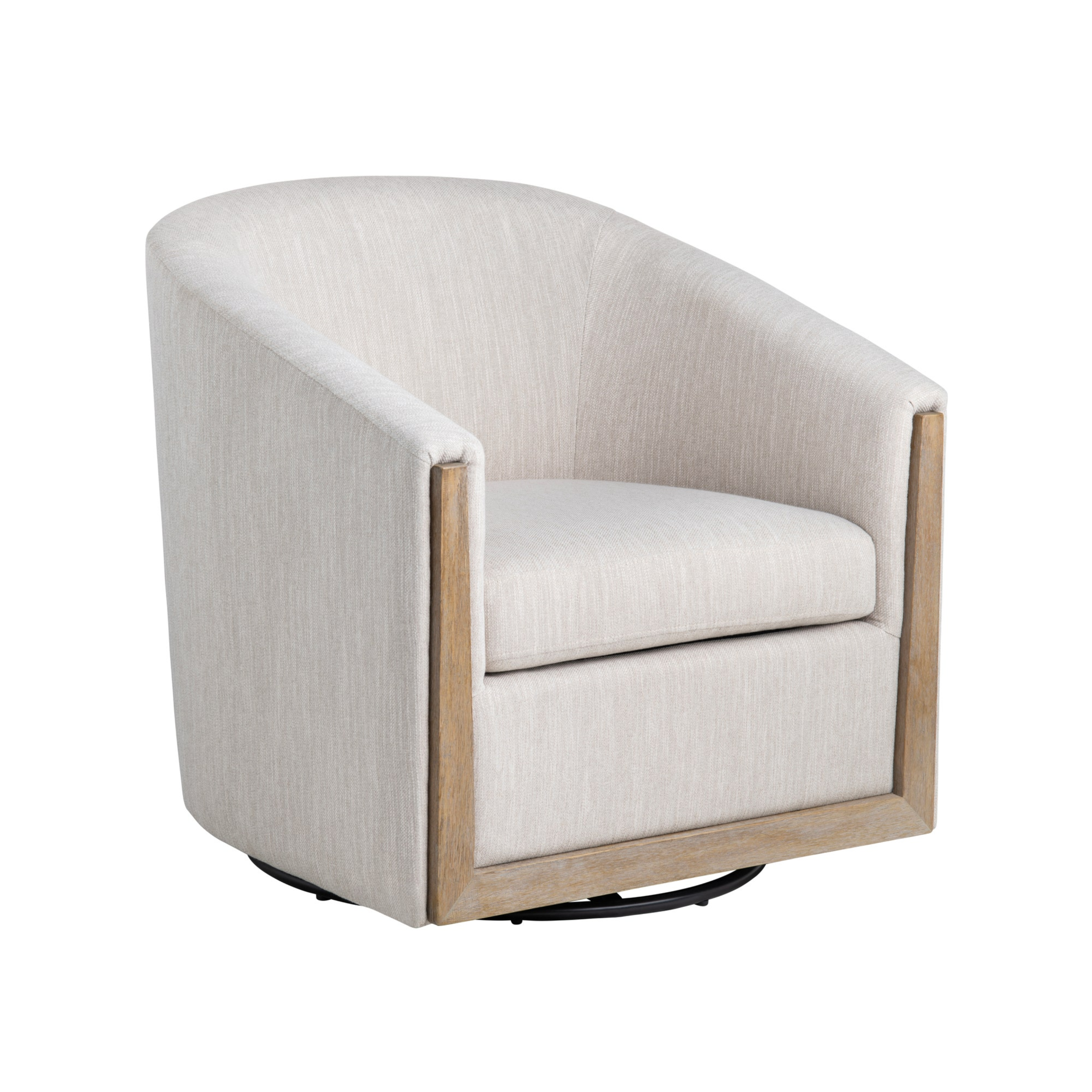 Bennett Beige Swivel Accent Arm Chair