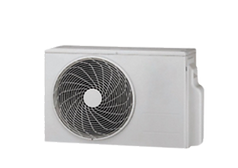Wall-mounted ductless mini split indoor unit for heating and cooling.