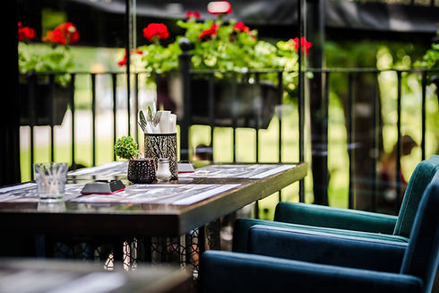 Patio Seating at a Golf Course