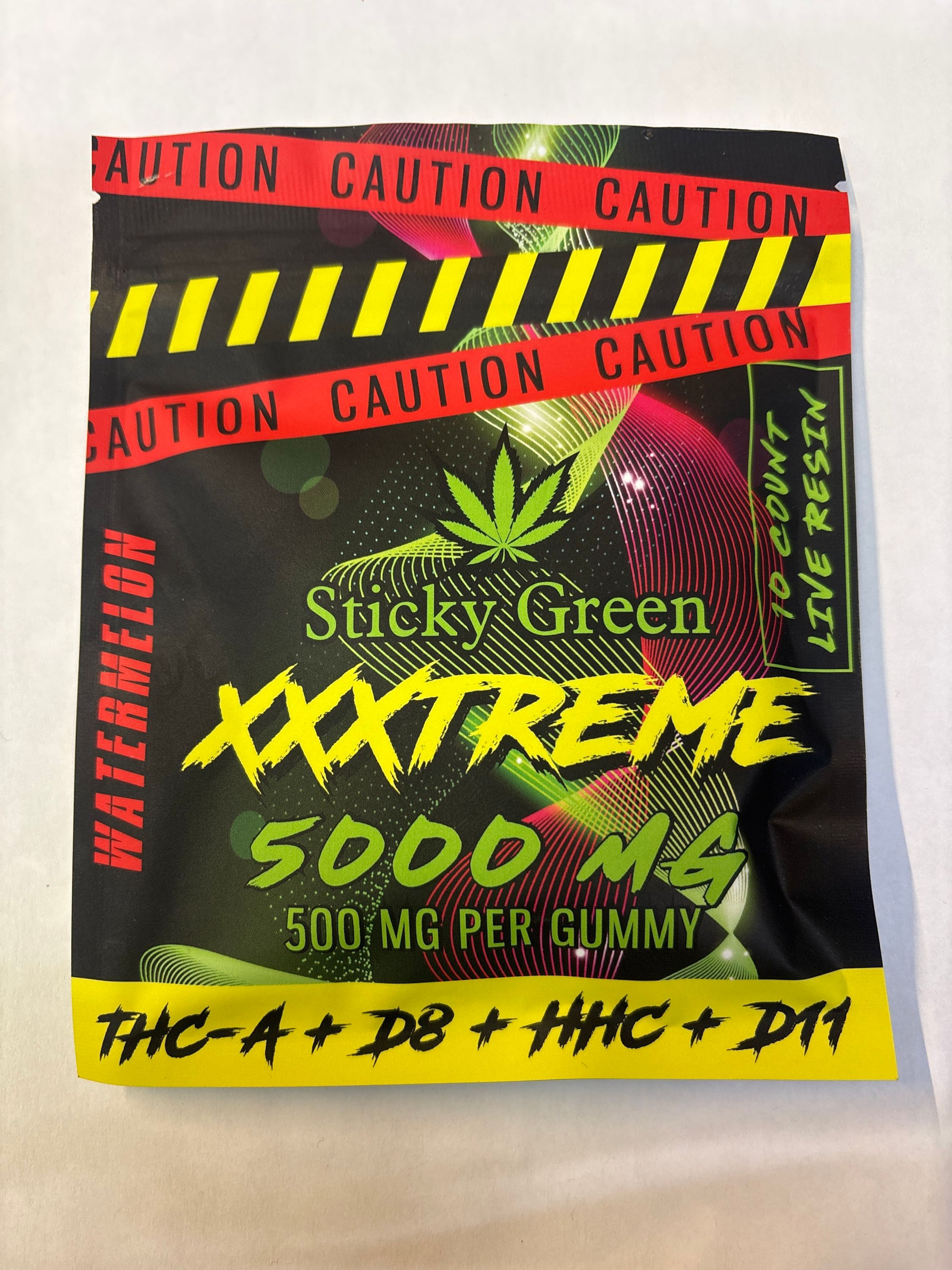 Sticky Green Xxxtreme 500mg Gummies Watermelon