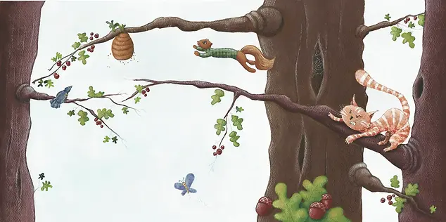 Gato caçando esquilo - parte A + B - Encaixadas.webp