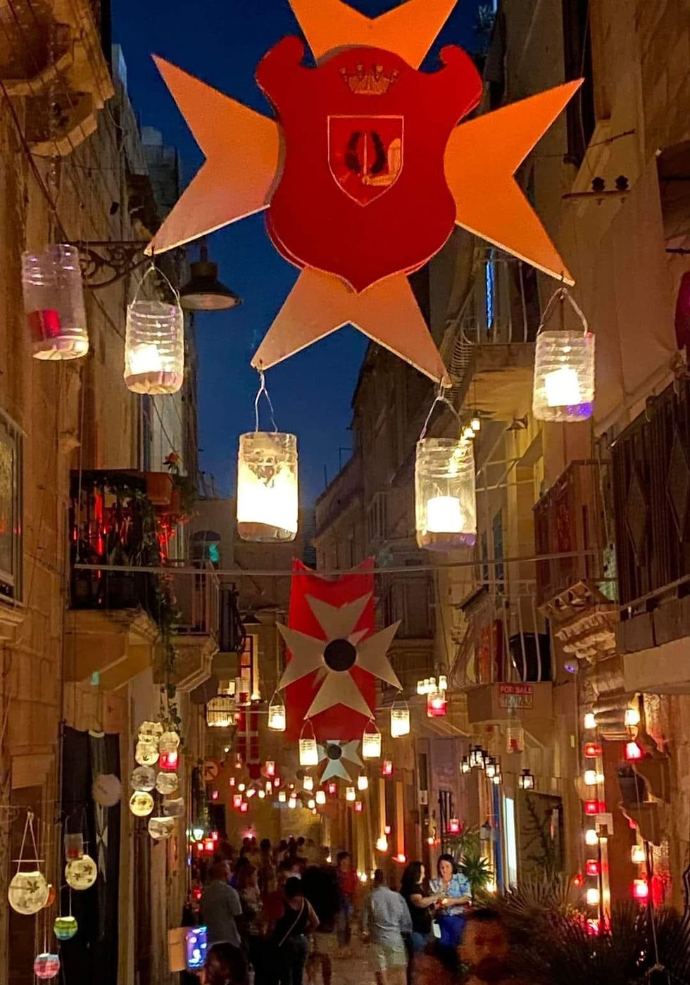 Narrow Street in Birgufest with soft candle lights