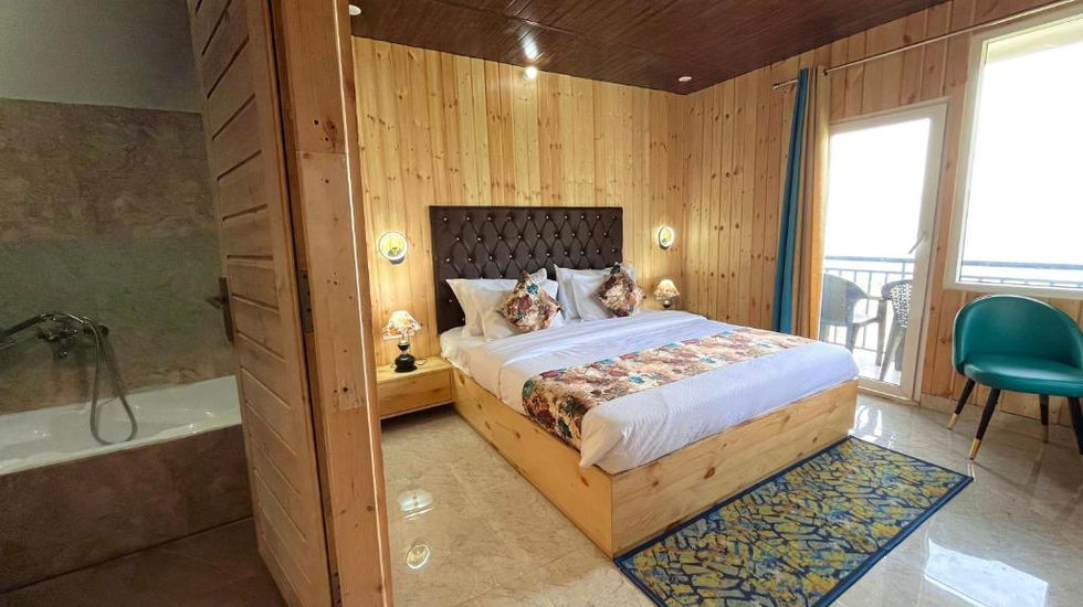 Mountain View - Double Bed - Couple Room with Bathtub.