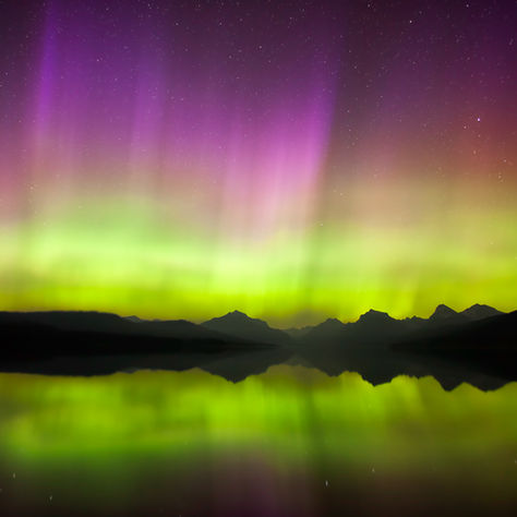 Northern Lights above Glacier National Park