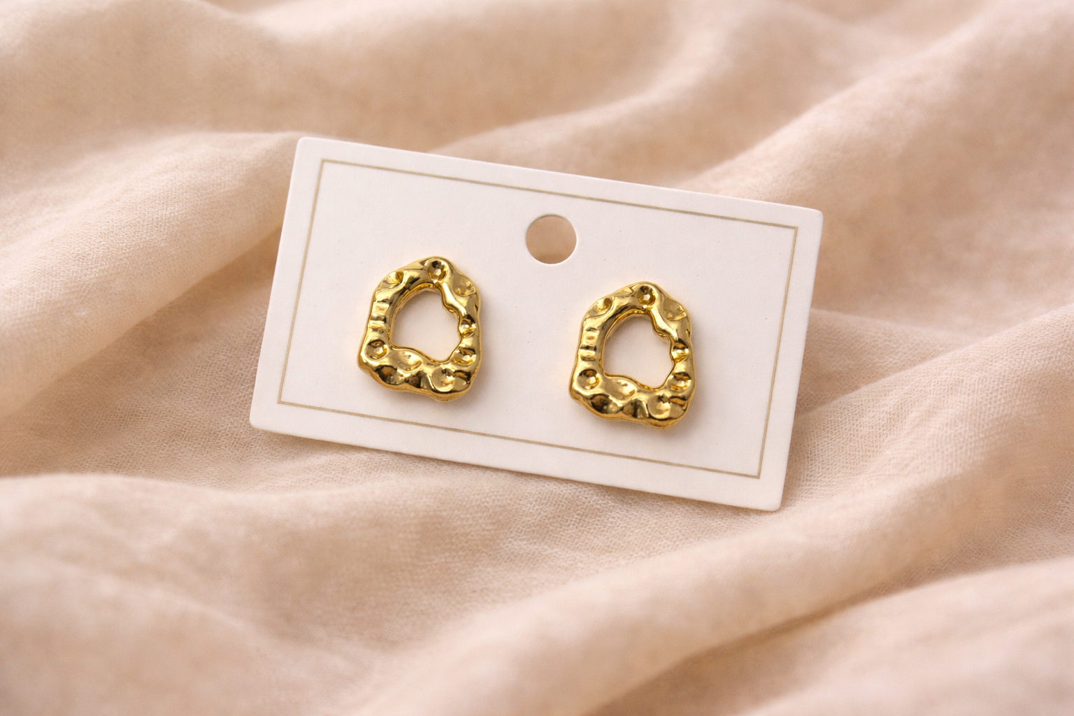 Sculpted Molten Studs | 18K Gold Finish | Anti-Tarnish