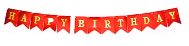 BS-008 BANNER HAPPY BIRTHDAY ROJO GLITTER