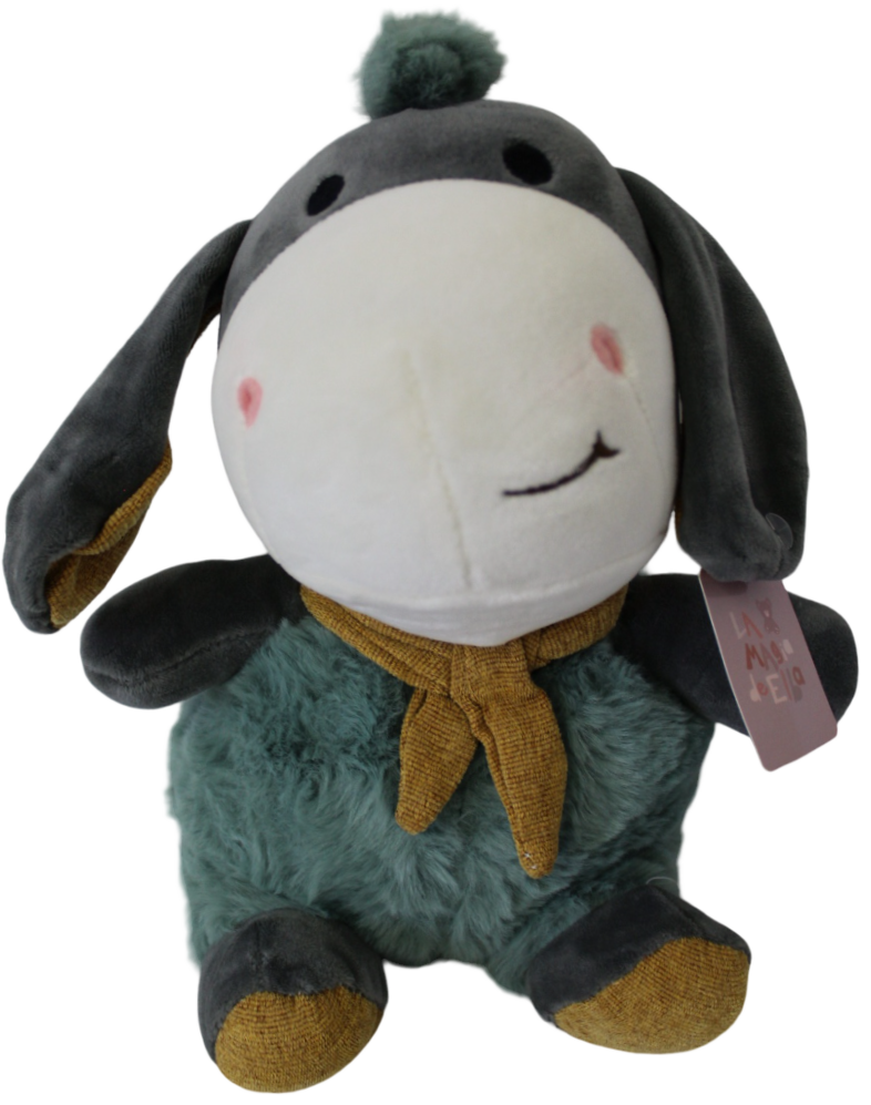 BR012	BURRO BUFANDA VERDE (25 CMS)