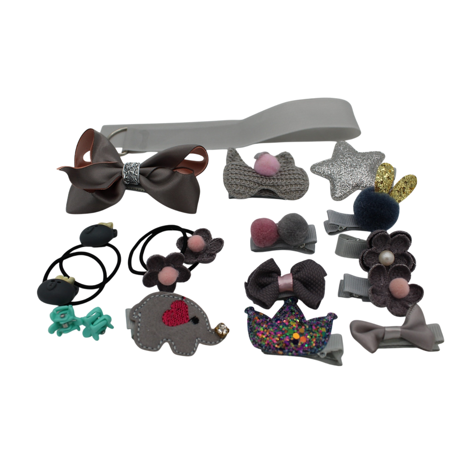 Miniatura: BEMB06 SET DE MOÑITOS BOLSA GRIS