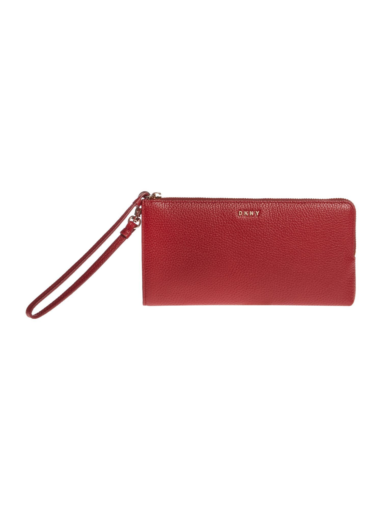 DKNY Chelsea pebble medium wristlet pouch, Red
