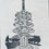 Thumbnail: Handprinted Flour Sack Cotton Dishtowel with San Francisco Peace Pagoda Print
