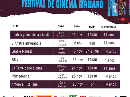 Festival de Cinema Italiano acontecerá em Gramado de 10 a 26 de novembro
