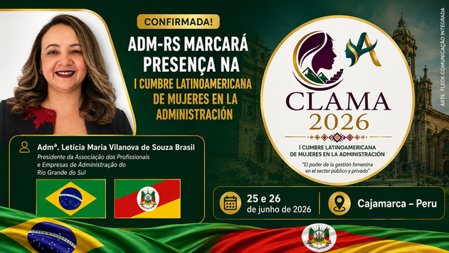 ADM-RS confirma presença na I Cumbre Latinoamericana de Mujeres en la Administración, no Peru