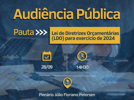 Câmara de Vereadores de Gramado realizará audiência pública sobre Lei de Diretrizes Orçamentárias