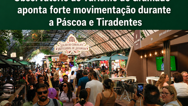 Observatório do Turismo de Gramado aponta forte movimentação durante a Páscoa e Tiradentes