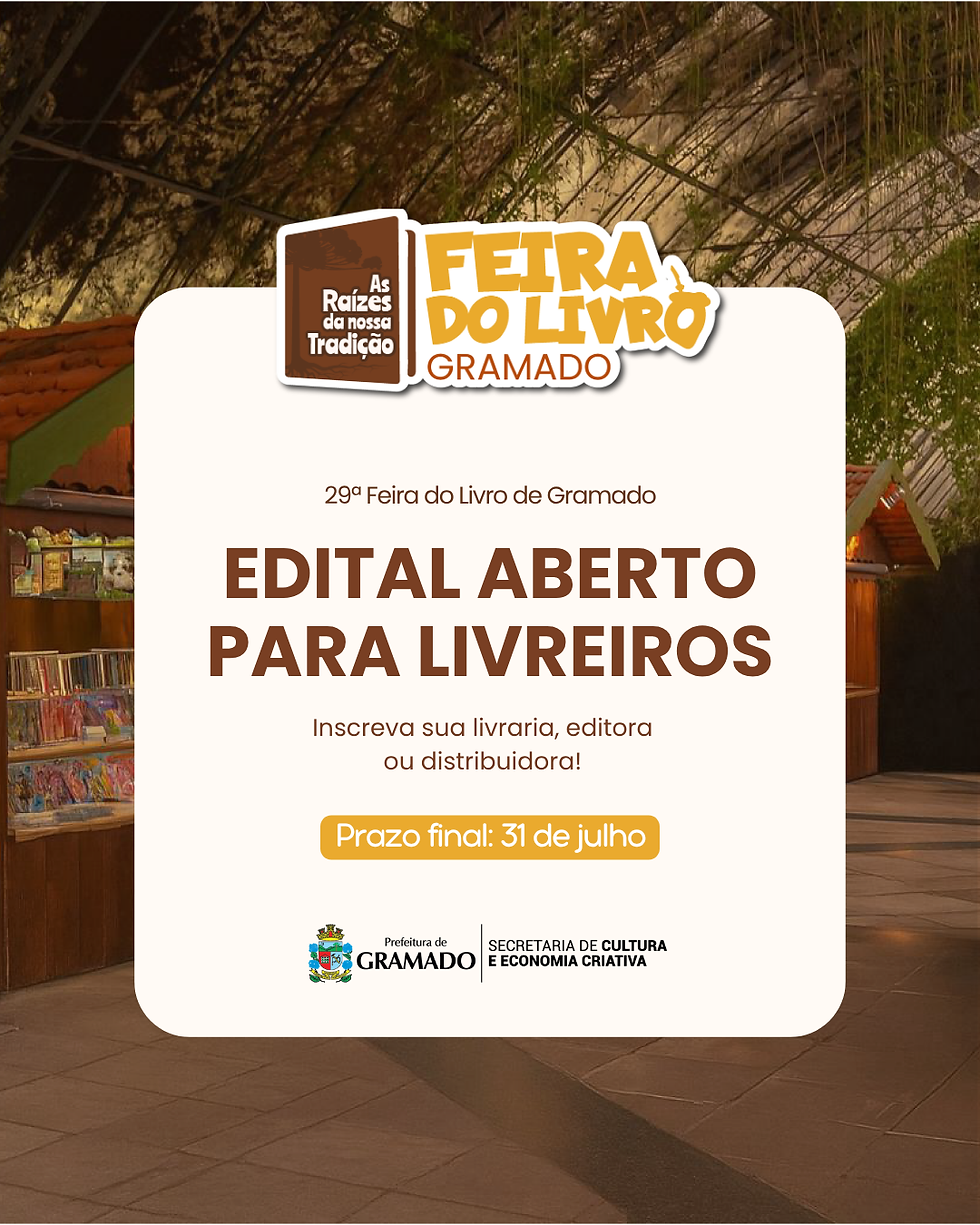 Prefeitura de Gramado abre edital para ocupação de estandes na 29ª Feira do Livro