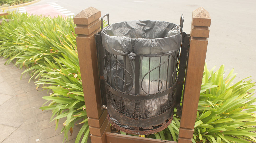Lixeira na esquina da Avenida Borges de Medeiros com a Rua Augusto Zatti.