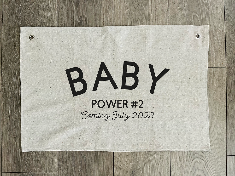 Custom Pregnancy Announcement Canvas Flag Banner