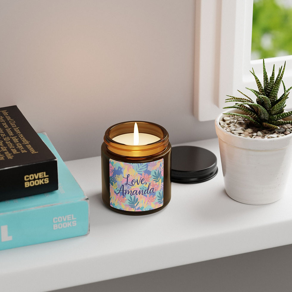 Thumbnail: Personalized Amber Jar Candle — 'Love, Amanda' Scented Soy Candle (Custom Name)