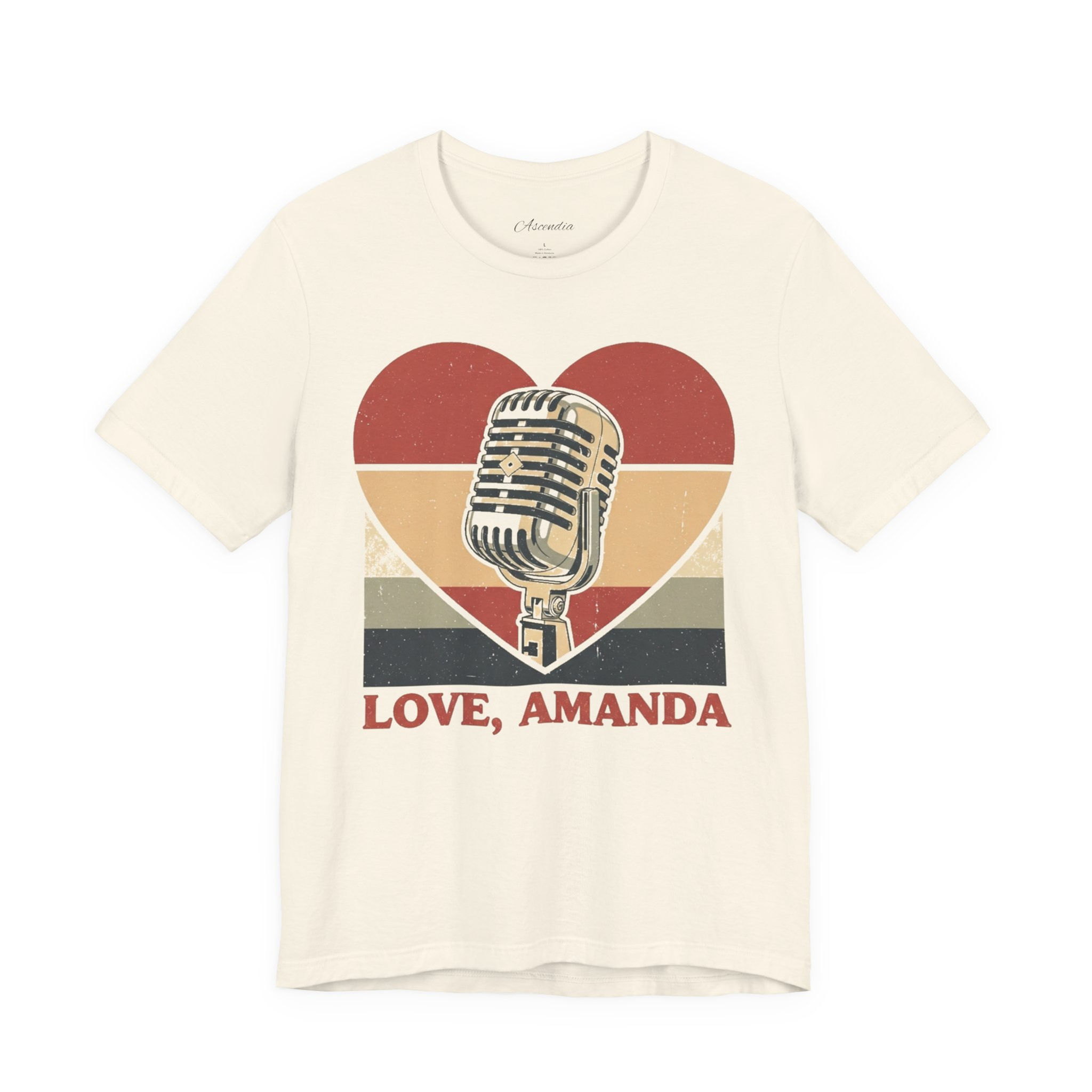 Vintage "Love, Amanda” Retro Mic & Heart T-Shirt