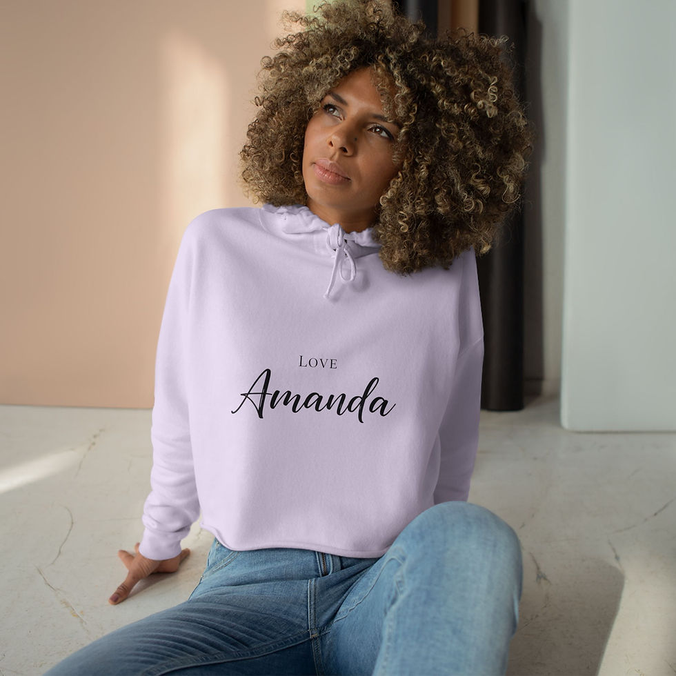 Thumbnail: Crop Hoodie "Love, Amanda" Script Hoodie