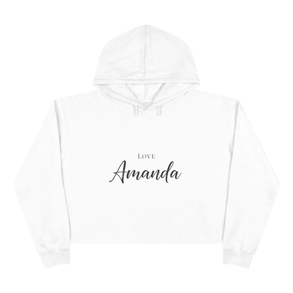 Thumbnail: Crop Hoodie "Love, Amanda" Script Hoodie
