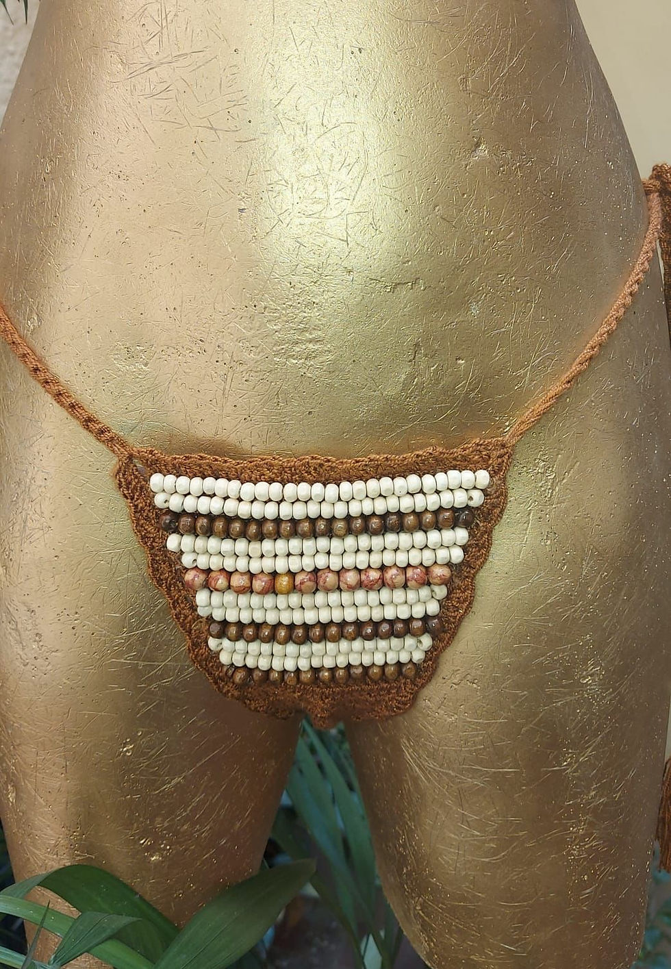 Thumbnail: The Burnt Umber Crochet Bikini with Beaded Embellishments
