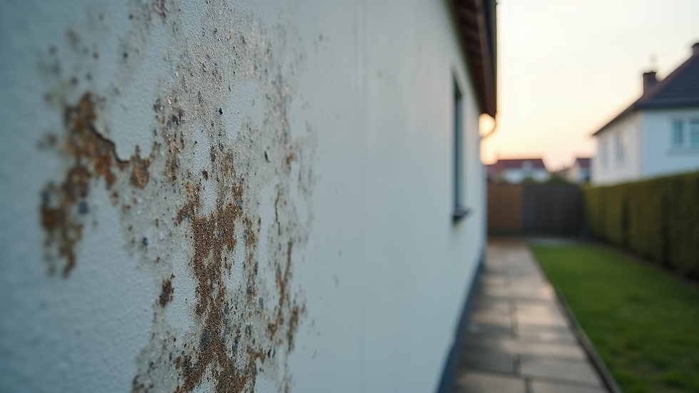 Close-up of mould on a wall of a residential property