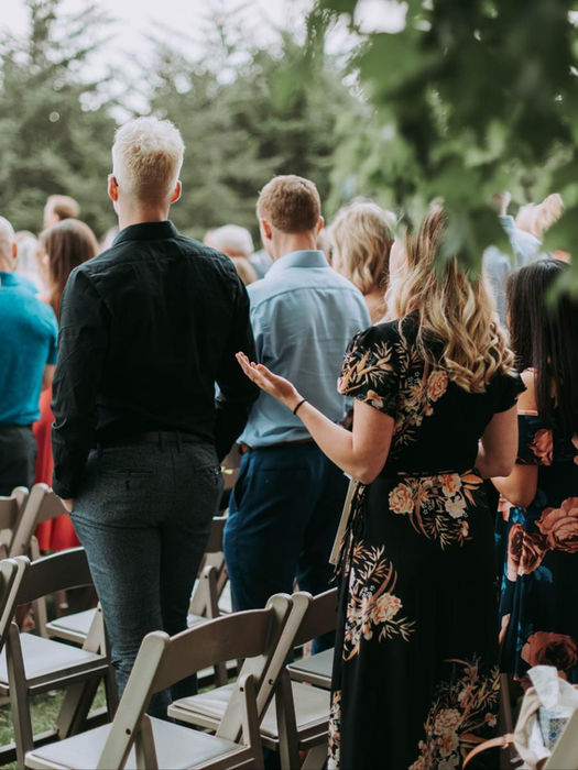 Guests at an outdoor event