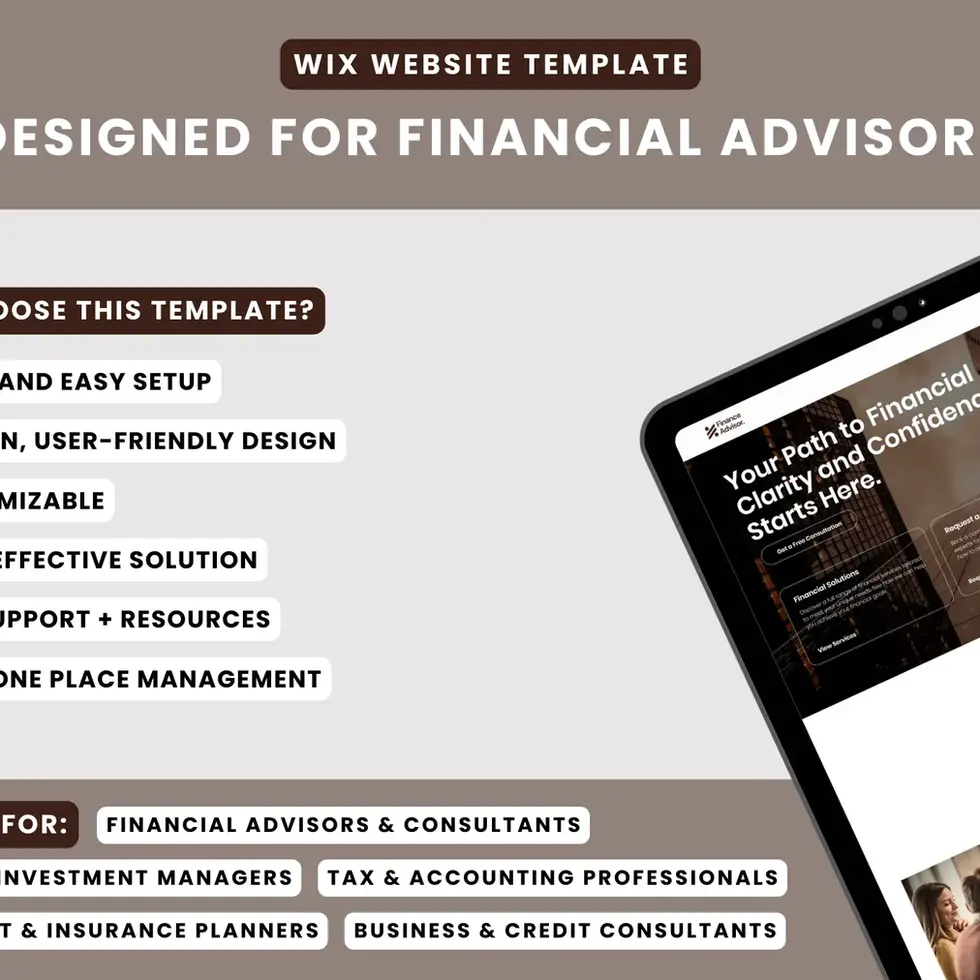 Wix Financial Advisor Website Template – Features, Benefits, and Target Audience Overview