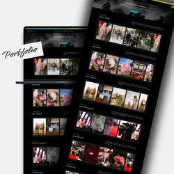 Event portfolio preview for a dark Wix Studio event planner template with gallery layouts and event photo sections