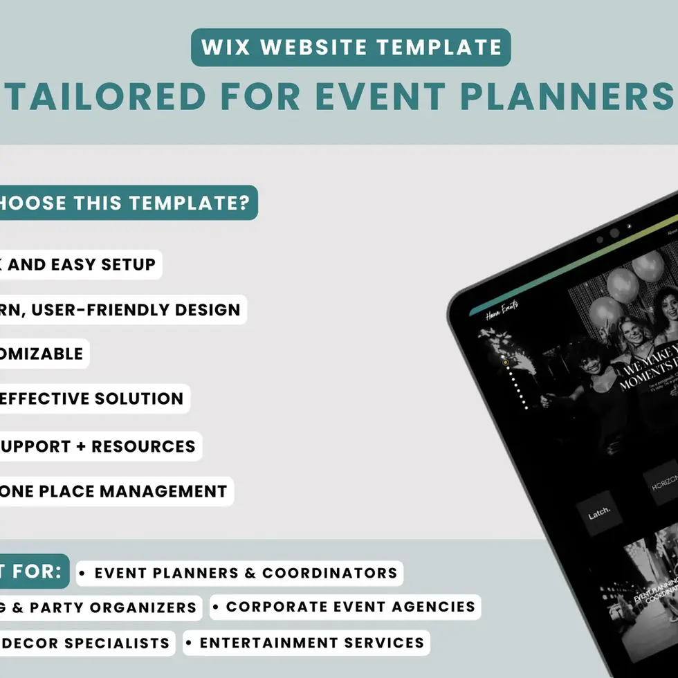Customizable Event Planning Website | Wix Template for Planners & Organizers