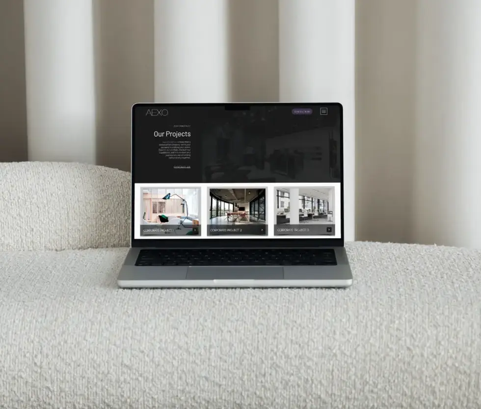Professional Wix construction website template preview on laptop screen