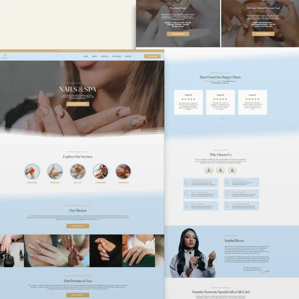 wix nails and spa website template