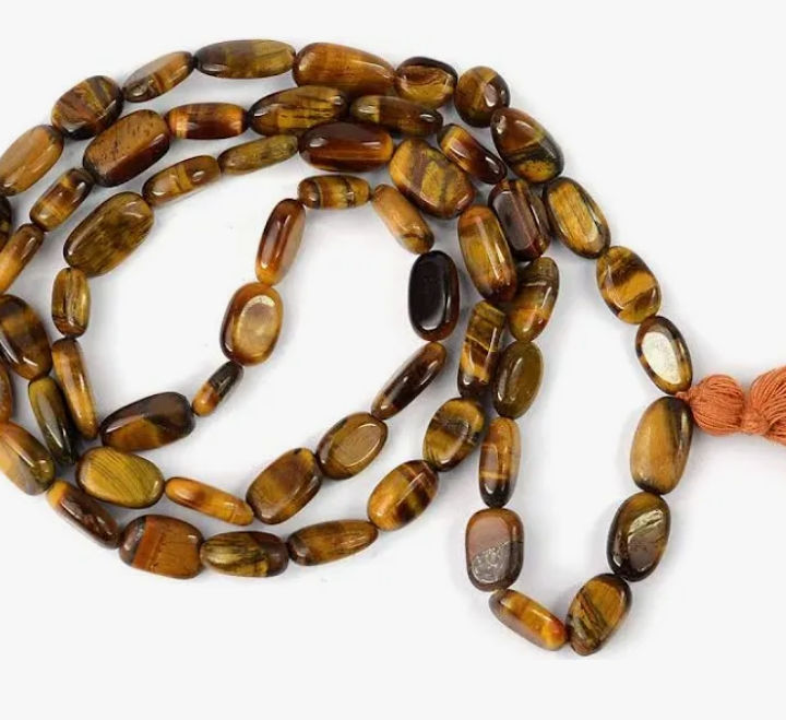Tigers eye mala , to protect from Accidents , removes fear.
