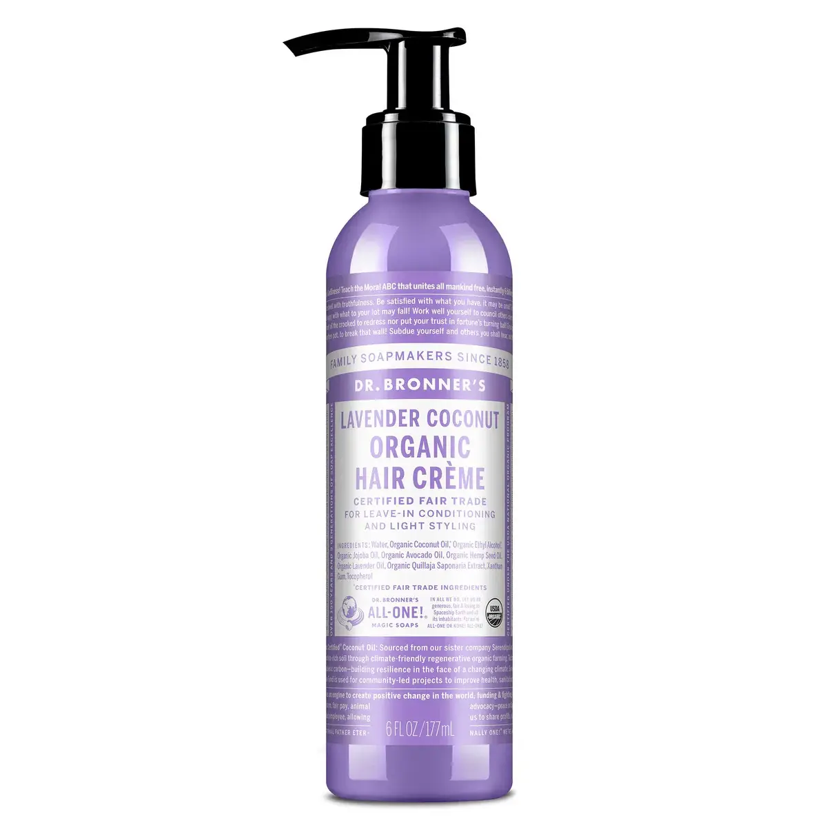 Dr. Bronner's Lavender Coconut Hair Creme 6oz