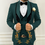 Thumbnail: Khaki Groom Wedding Tuxedo Elegant Men's 3-piece Suit Set Jacket Pants Vest Tie 